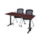 Cain Rectangle Tables > Training Tables > Cain Training Table & Chair Sets, 66 W, 24 L, 29 H, Mahogany MTRCT6624MH23BK - alternate 1